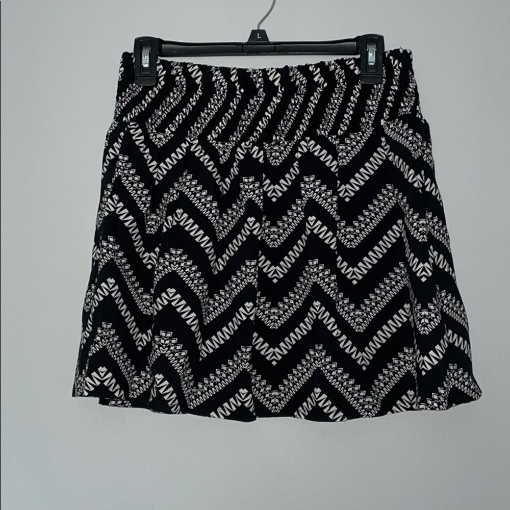 Joe B Cotton Black and White Patterned Skirt